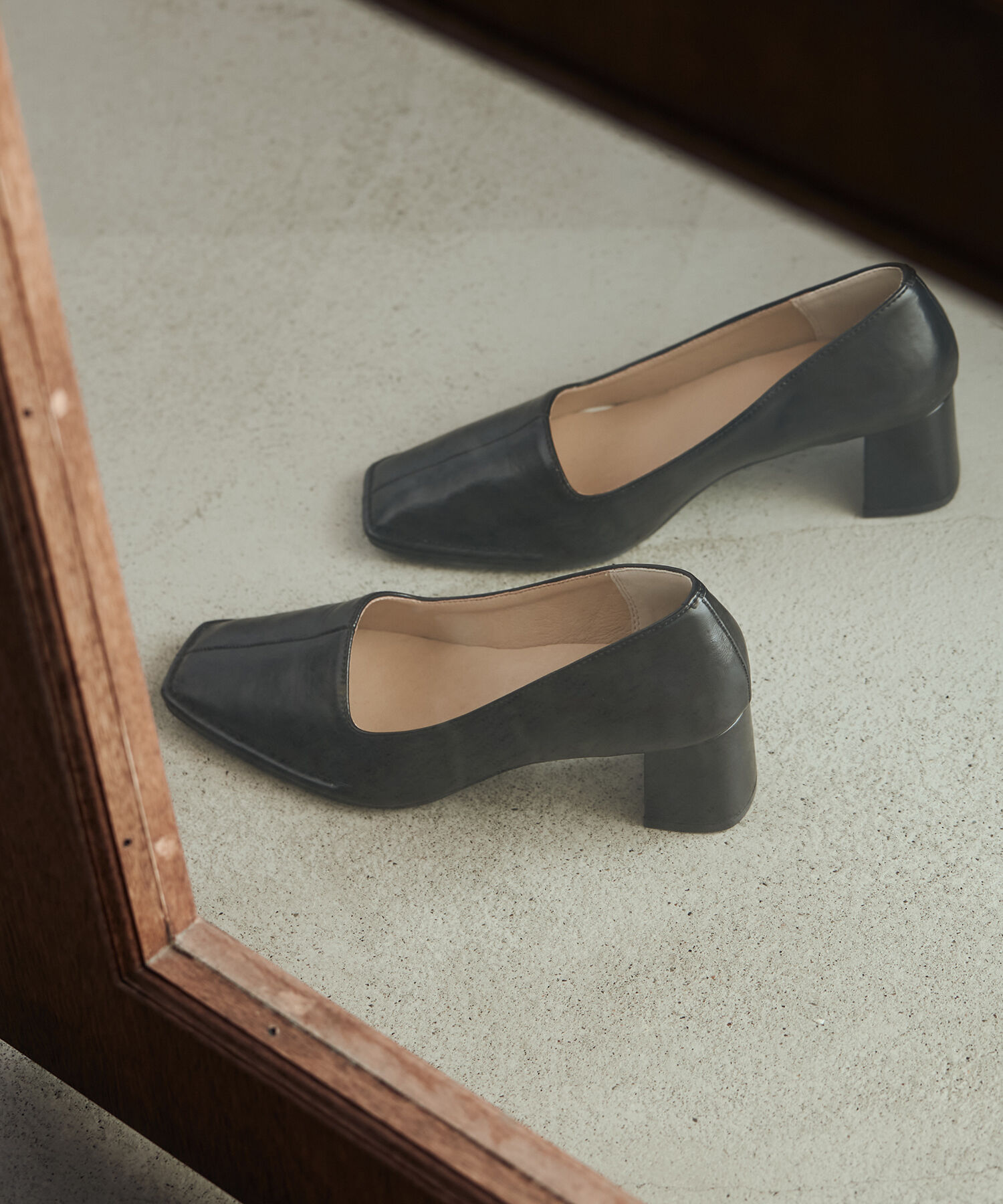 Juze「アウトステッチヒールパンプス」|パンプス|ブラック(01)