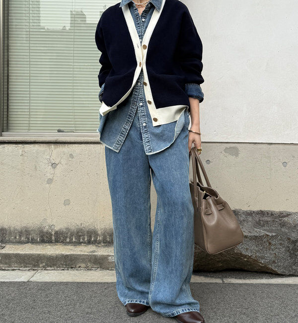  「配色Vカーディガン」|カーディガン|