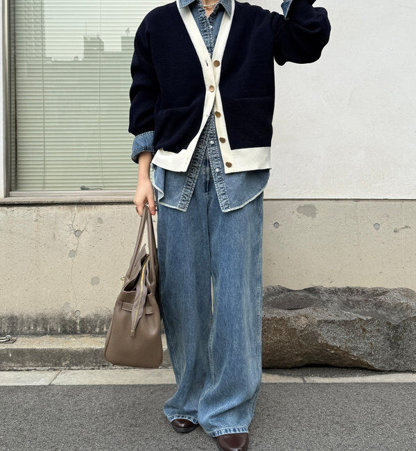  「配色Vカーディガン」|カーディガン|