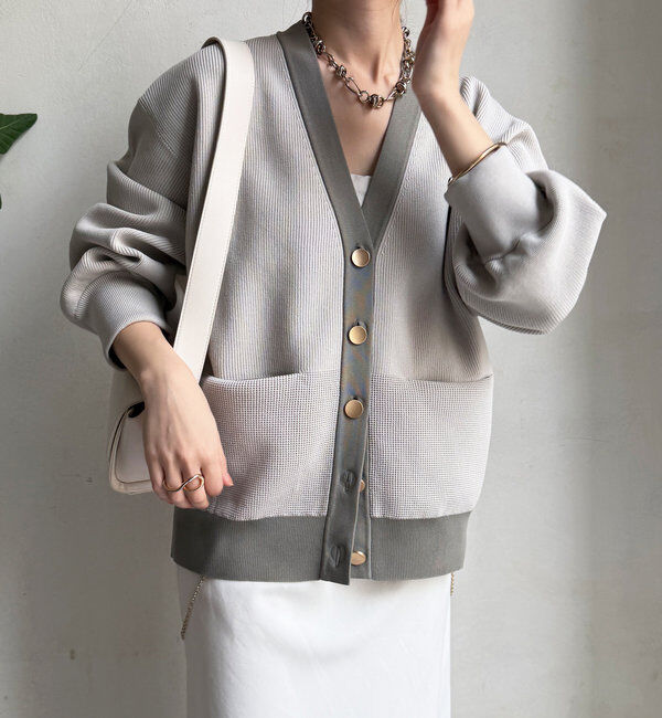  「配色Vカーディガン」|カーディガン|