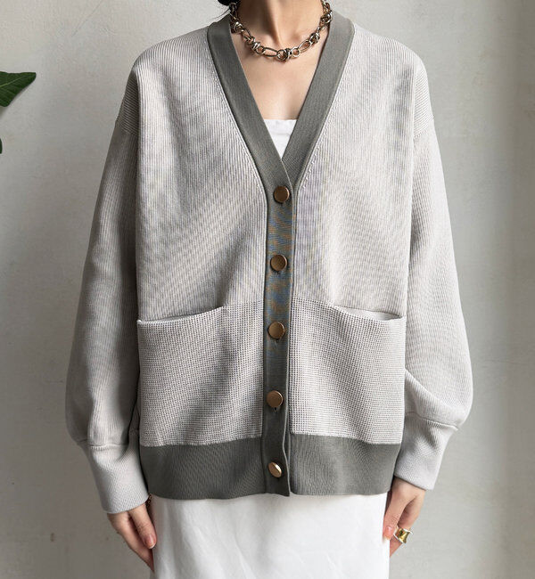  「配色Vカーディガン」|カーディガン|