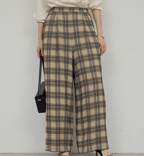  「ステッチチェックパンツ」|チノ|ベージュ