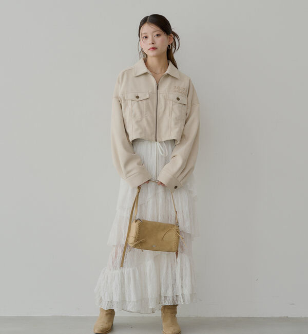  「スリットティアードレーススカート」|スカート|