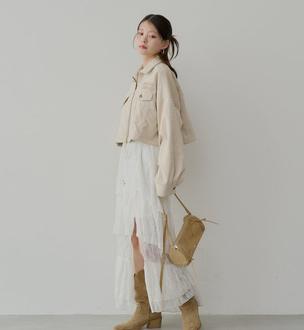  「スリットティアードレーススカート」|スカート|