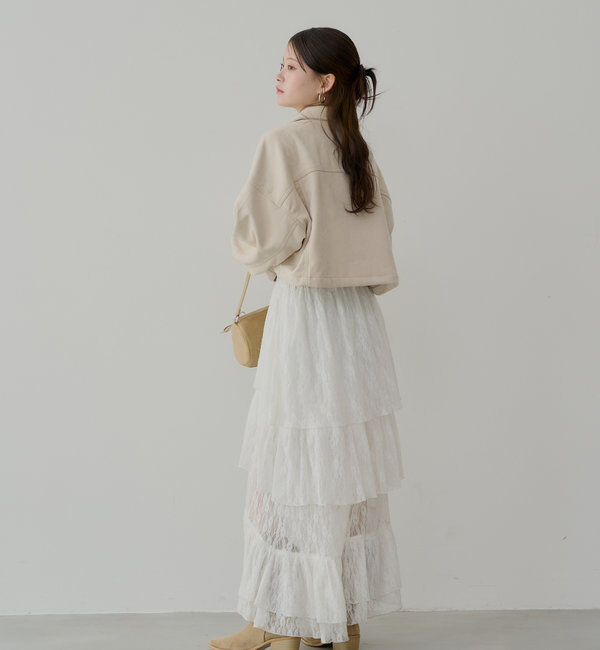  「スリットティアードレーススカート」|スカート|