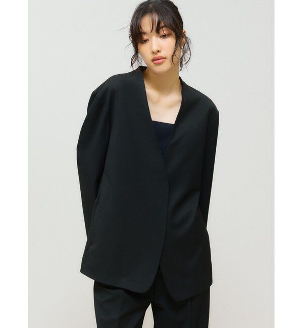 MIDIUMISOLID「MIDIUMISOLID for Ladies ノーカラージャケット」|テーラードジャケット|