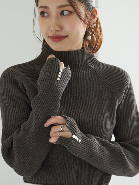 Te chichi「モールリブスタンドネックニット」|ニット・セーター|