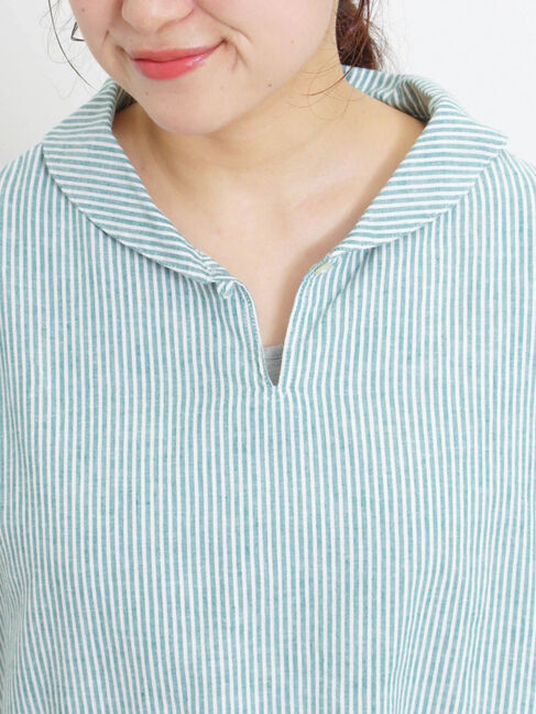 Samansa Mos2「【クールコットン】柄アソートスキッパーチュニック」|シャツ・ブラウス|