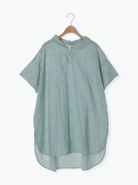 Samansa Mos2「【クールコットン】柄アソートスキッパーチュニック」|シャツ・ブラウス|