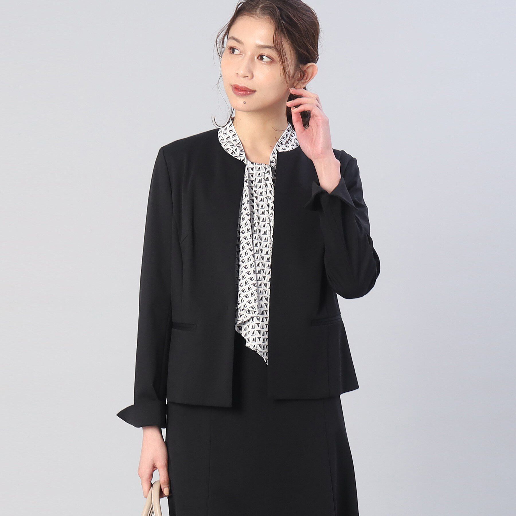 UNTITLED「【UV／接触冷感／ストレッチ】ノイカトレアジャージ キーカラージャケット」|ノーカラージャケット|