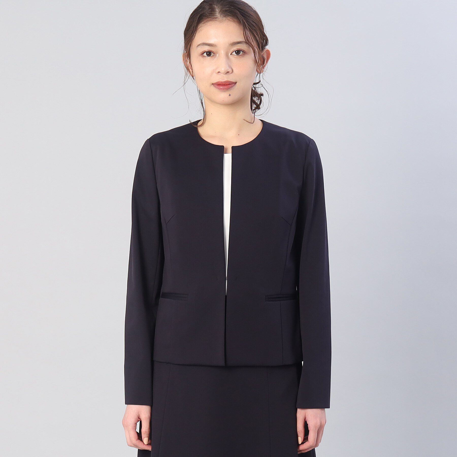 UNTITLED「【UV／接触冷感／ストレッチ】ノイカトレアジャージ キーカラージャケット」|ノーカラージャケット|