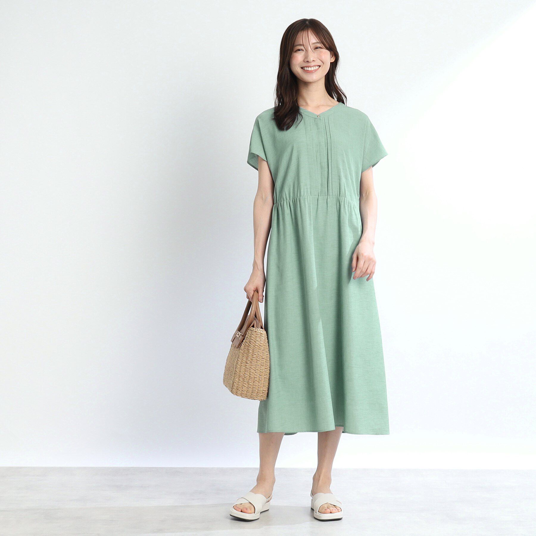 Reflect「【SALE／WEB限定カラーあり／マシンウォッシュ可】リラクシードライタッチワンピース」|ワンピース|