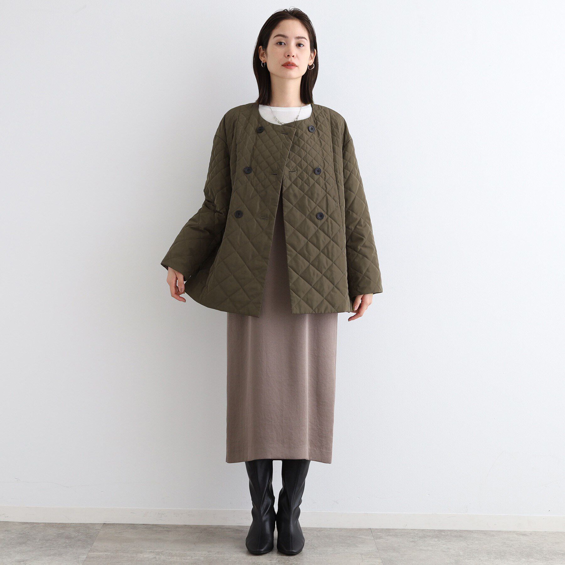 INDIVI「【撥水】グラデーションキルト トッパーコート」|ダウン|