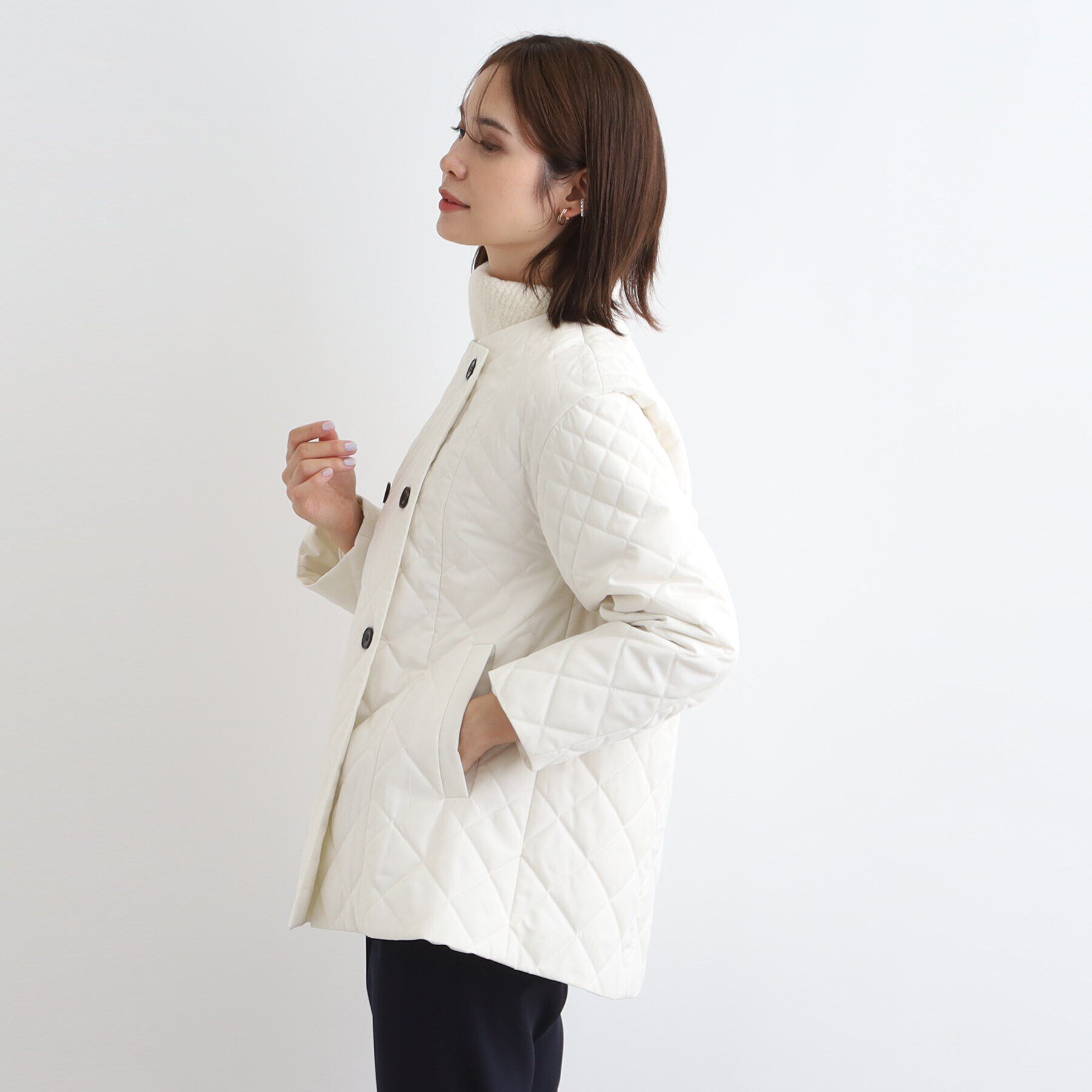 INDIVI「【撥水】グラデーションキルト トッパーコート」|ダウン|