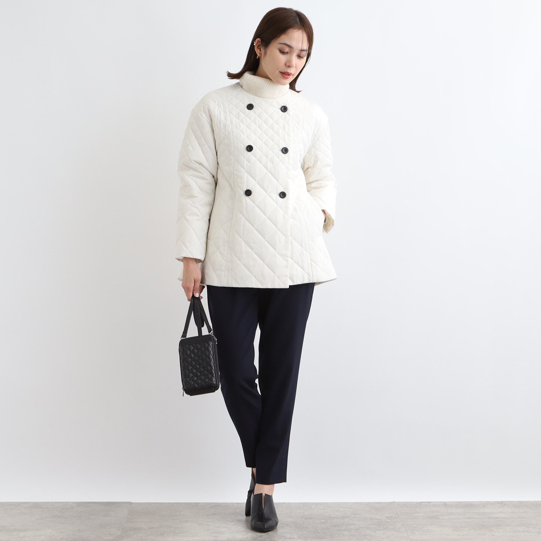 INDIVI「【撥水】グラデーションキルト トッパーコート」|ダウン|