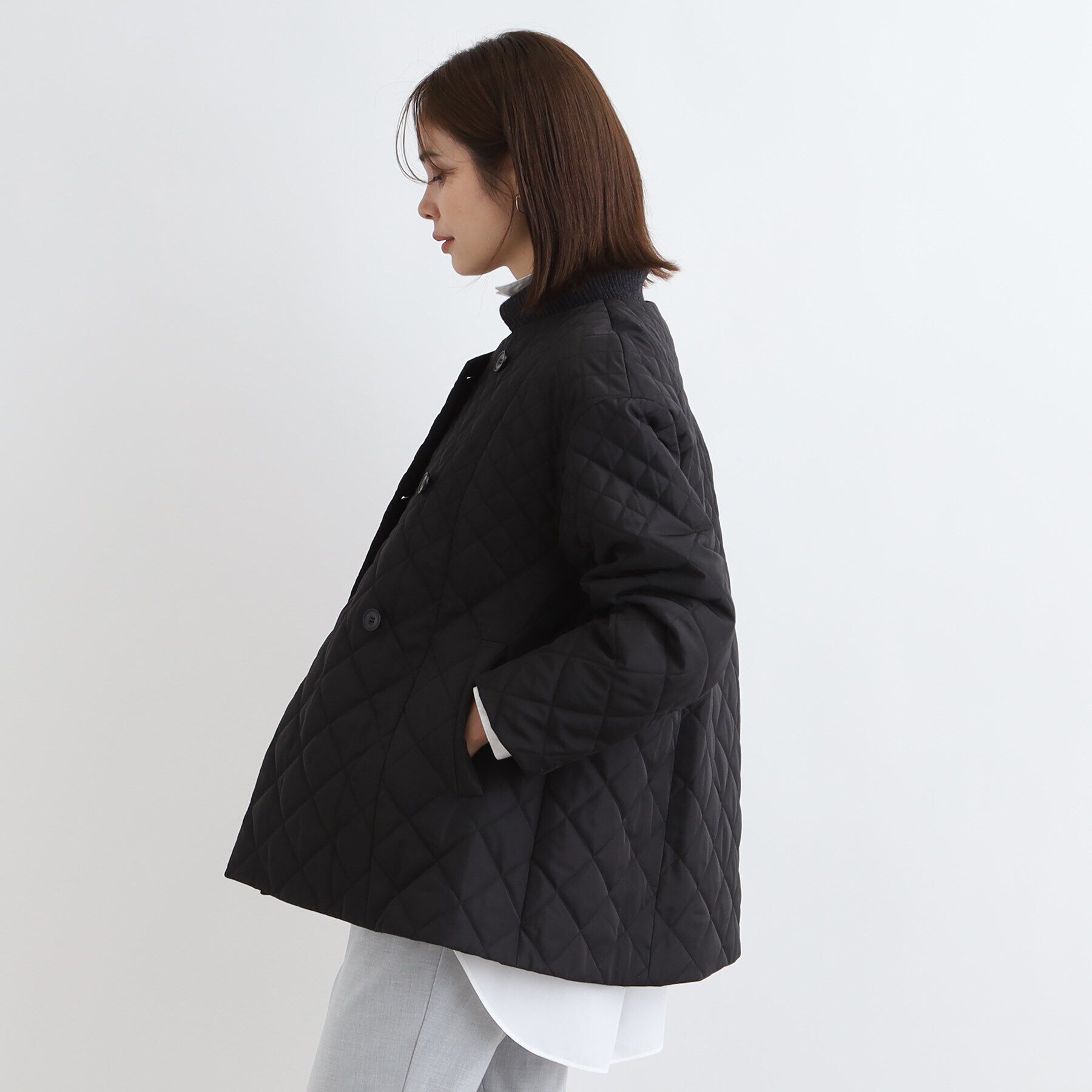 INDIVI「【撥水】グラデーションキルト トッパーコート」|ダウン|