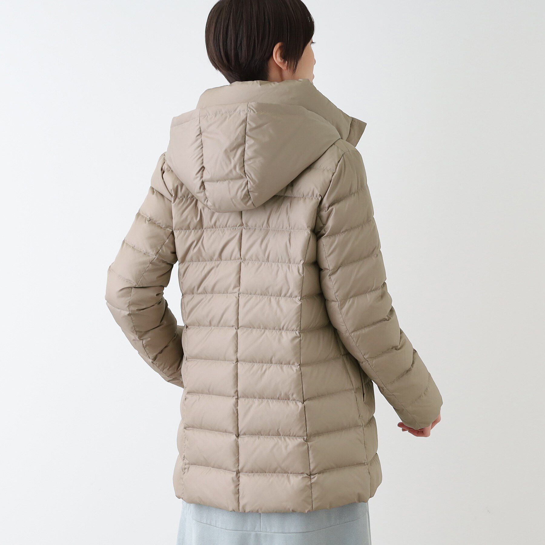 INDIVI「【洗える／撥水】ミドル丈ウォッシャブルダウンコート」|ダウン|