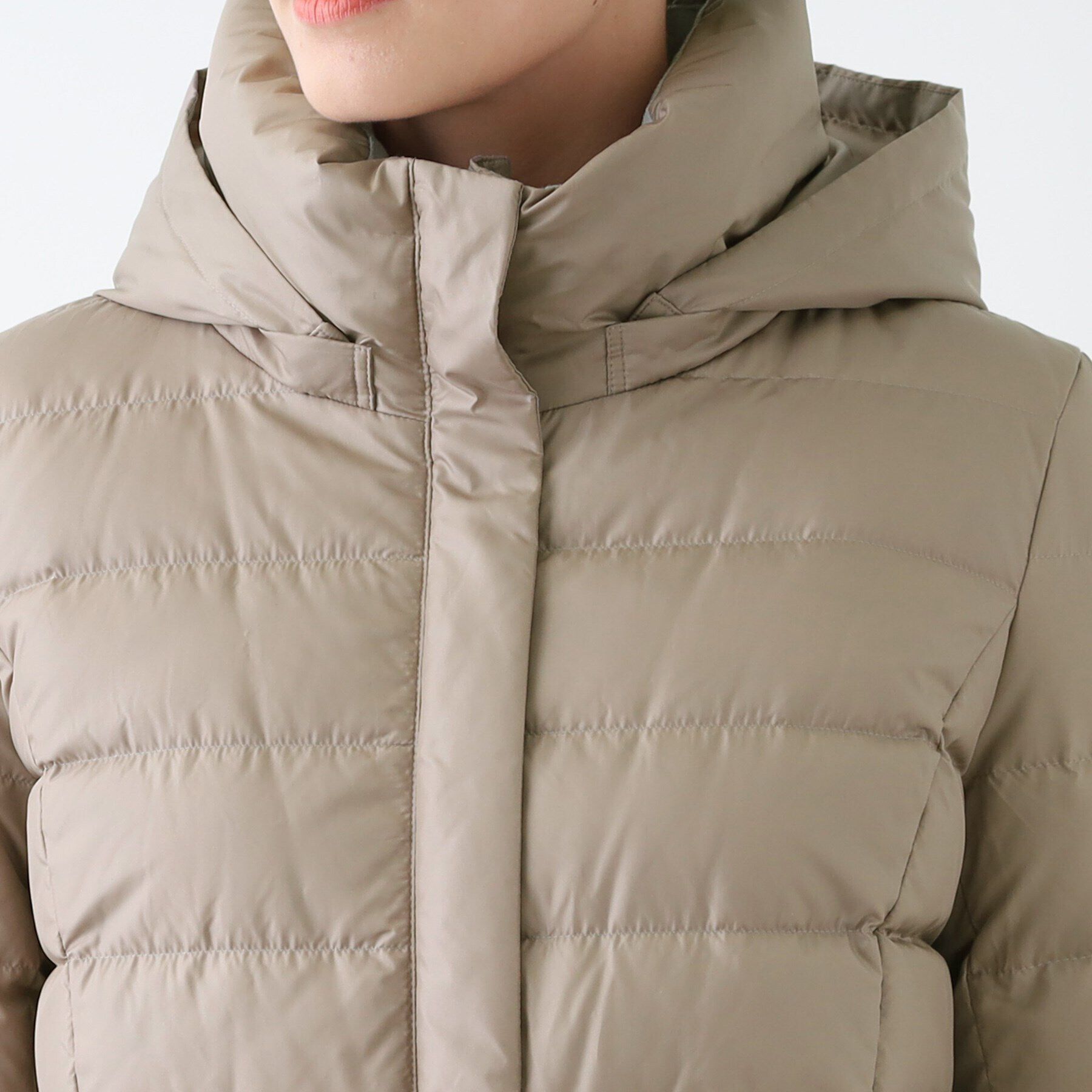 INDIVI「【洗える／撥水】ミドル丈ウォッシャブルダウンコート」|ダウン|