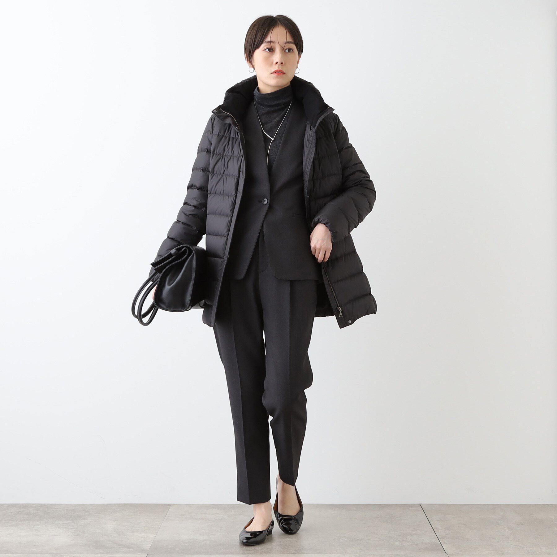 INDIVI「【洗える／撥水】ミドル丈ウォッシャブルダウンコート」|ダウン|