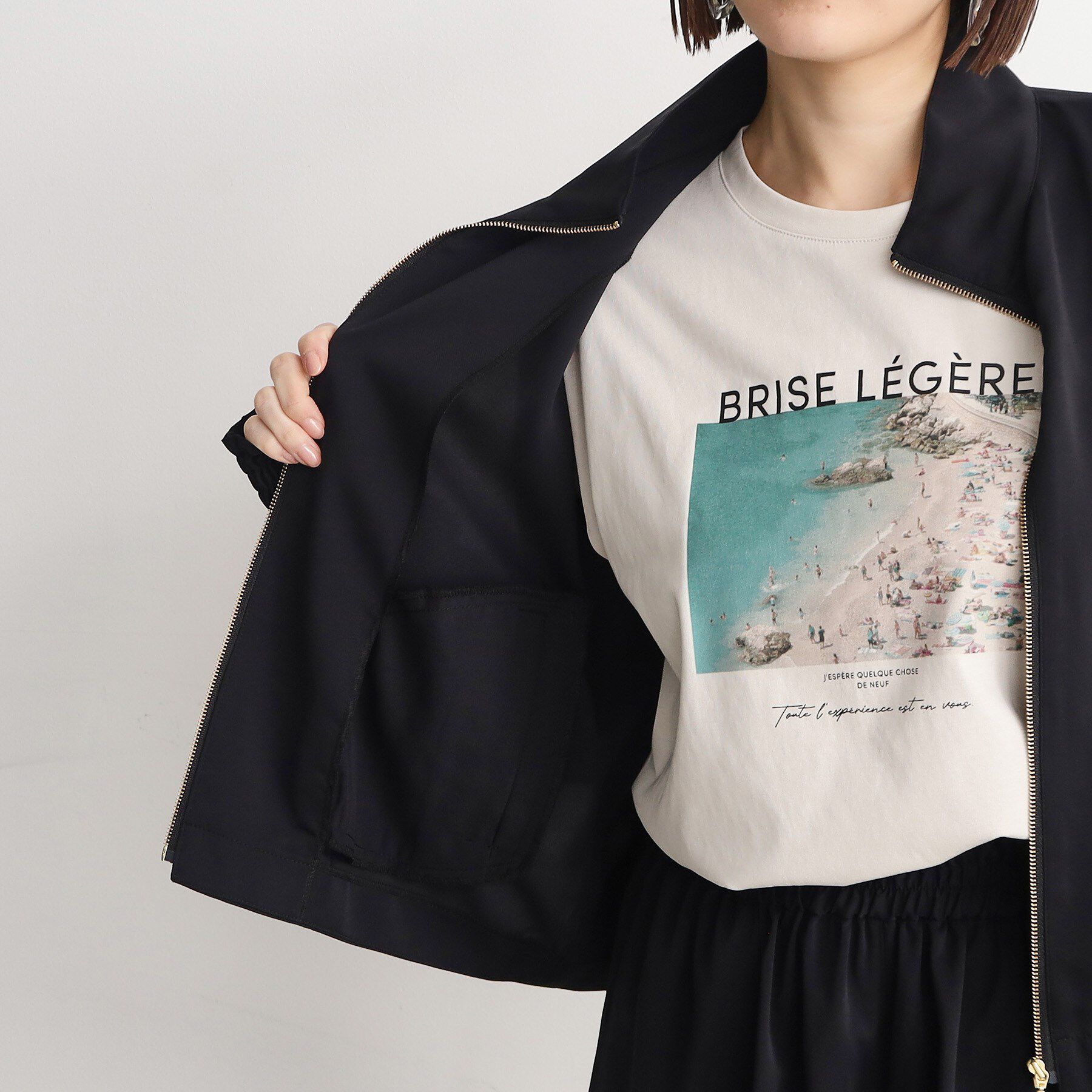 THE SHOP TK「【ラッシュガード/接触冷感/撥水/UVケア/洗える】MIZUGIWA_スタンドジャケット」|ブルゾン・スタジャン|