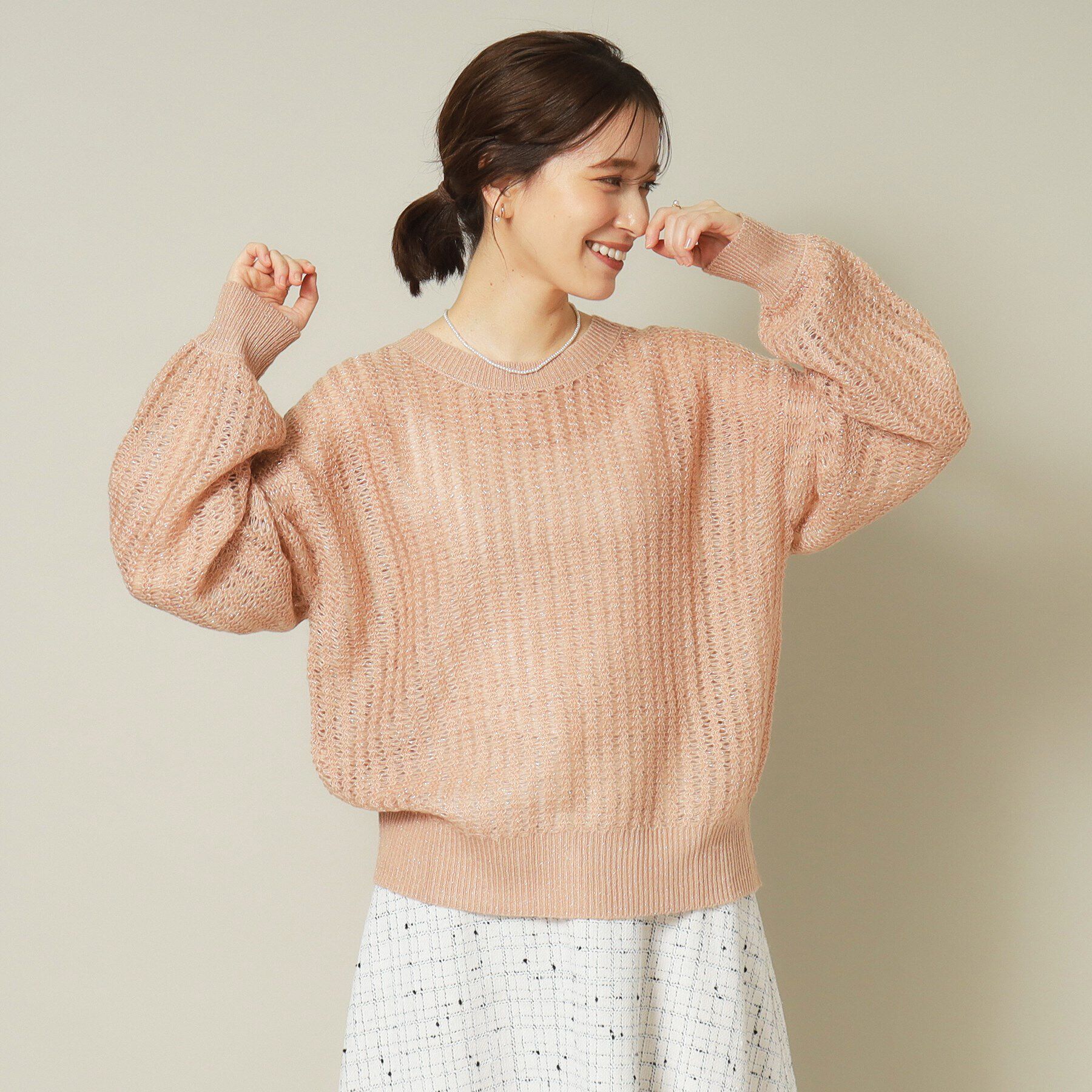 ITS&rsquo;DEMO「【手洗い可／レイヤードに】ラメシアーニット」|ニット・セーター|ピンク(071)