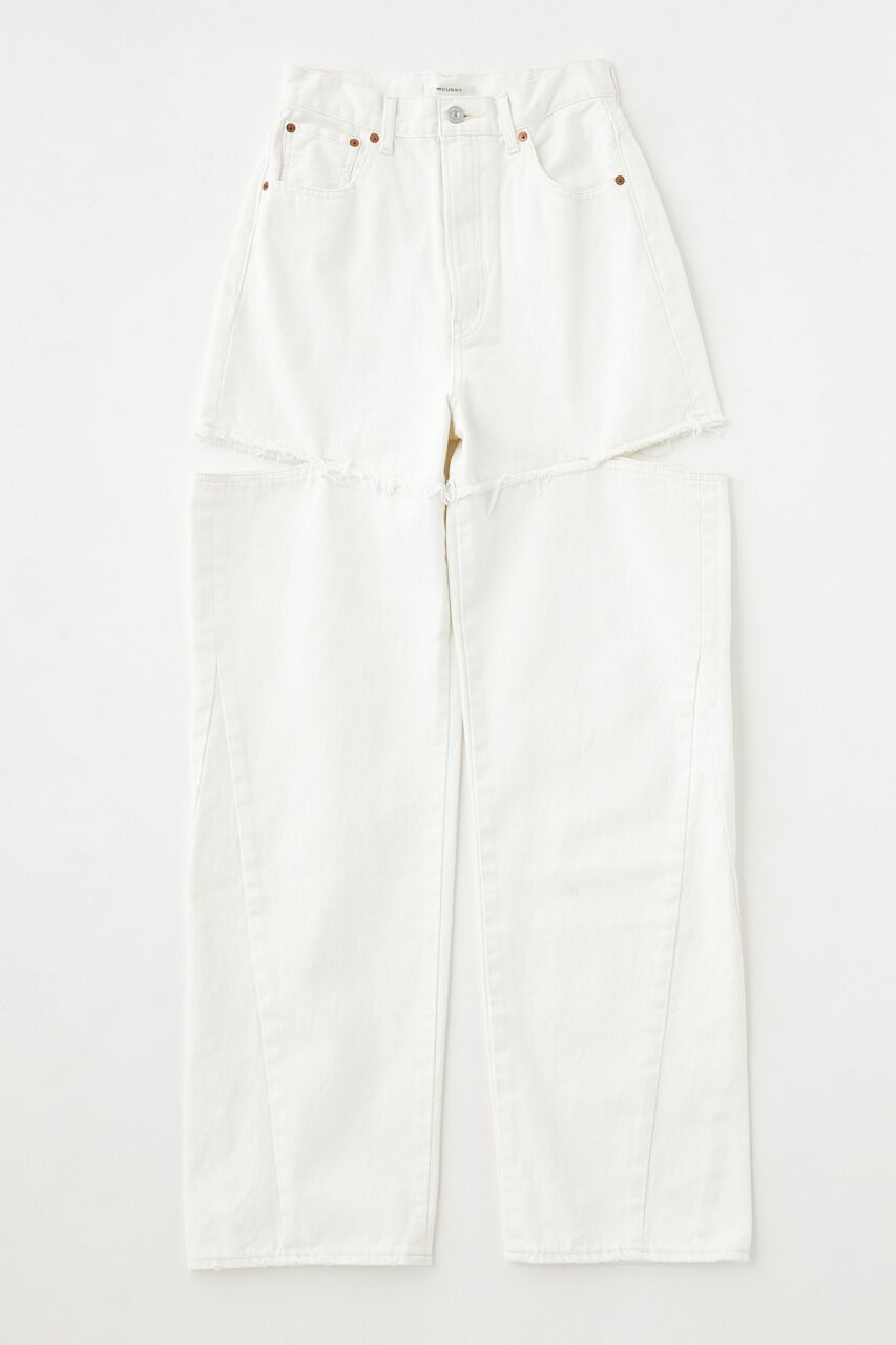MOUSSY「CUT OUT WIDE STRAIGHT」|デニム|