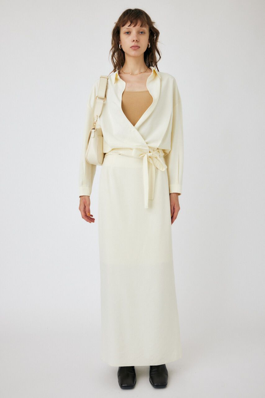 MOUSSY「SATIN MAXI TIGHT スカート」|スカート|WHT