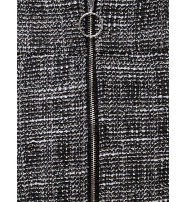 LAGUNAMOON「カットツイードフロントZIPスカート」|スカート|