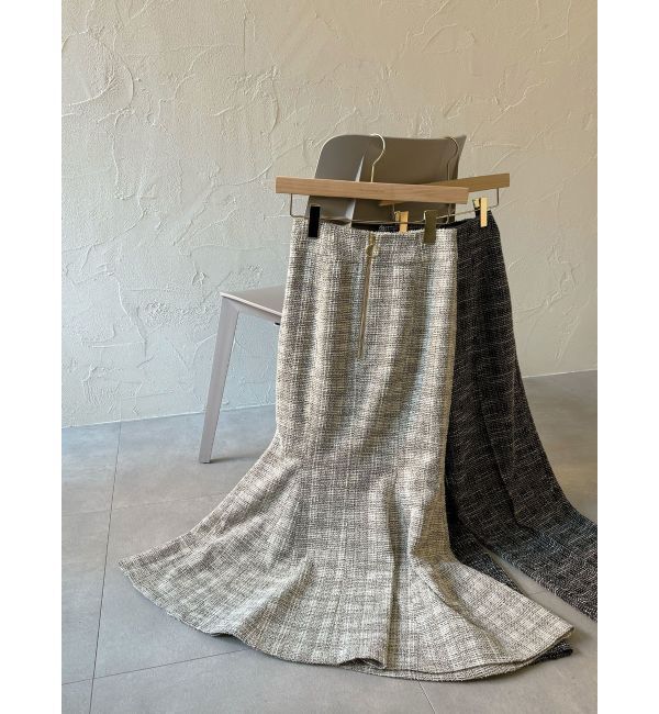 LAGUNAMOON「カットツイードフロントZIPスカート」|スカート|