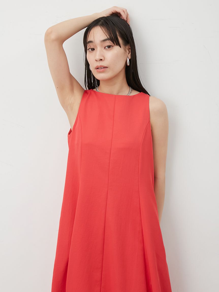 Mila Owen「ドライタッチサテンソリッドワンピース」|ワンピース|