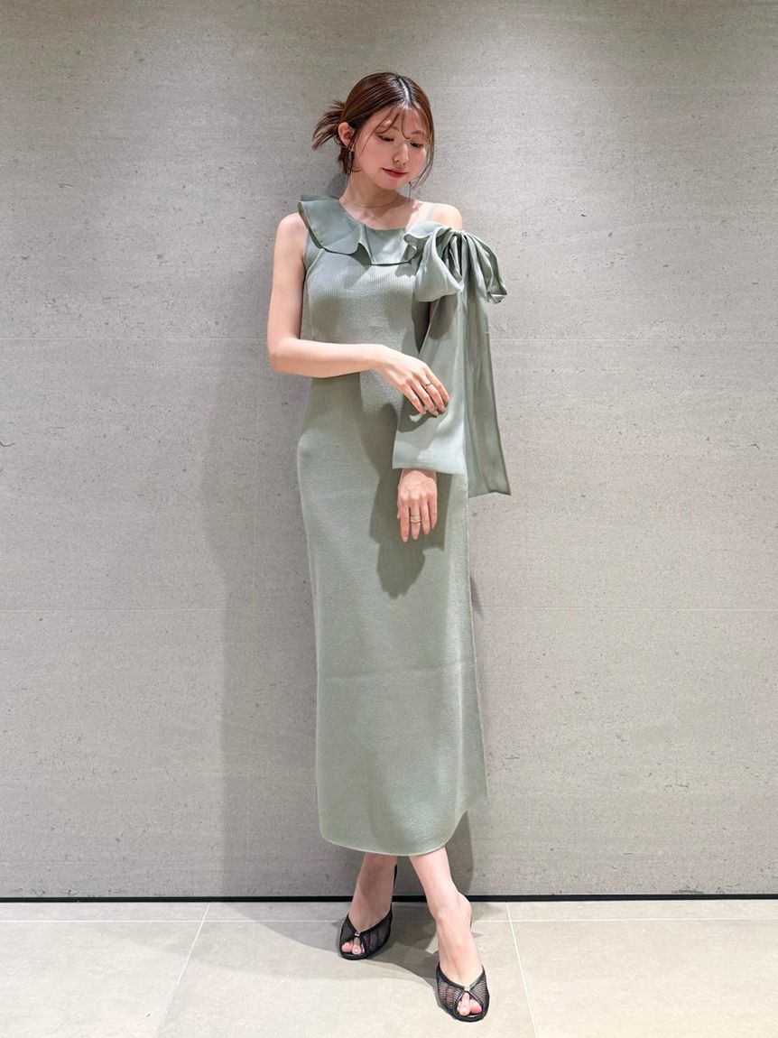 SNIDEL「ワンショルリボンニットワンピース」|ワンピース|