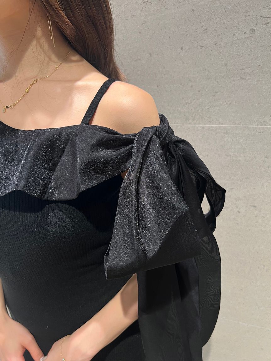 SNIDEL「ワンショルリボンニットワンピース」|ワンピース|