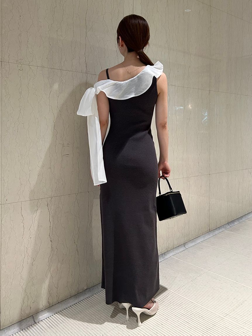 SNIDEL「ワンショルリボンニットワンピース」|ワンピース|