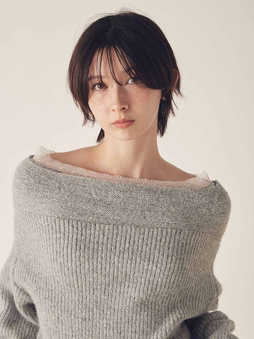 LILY BROWN「オフショルニットセットアップ」|ワンピース|