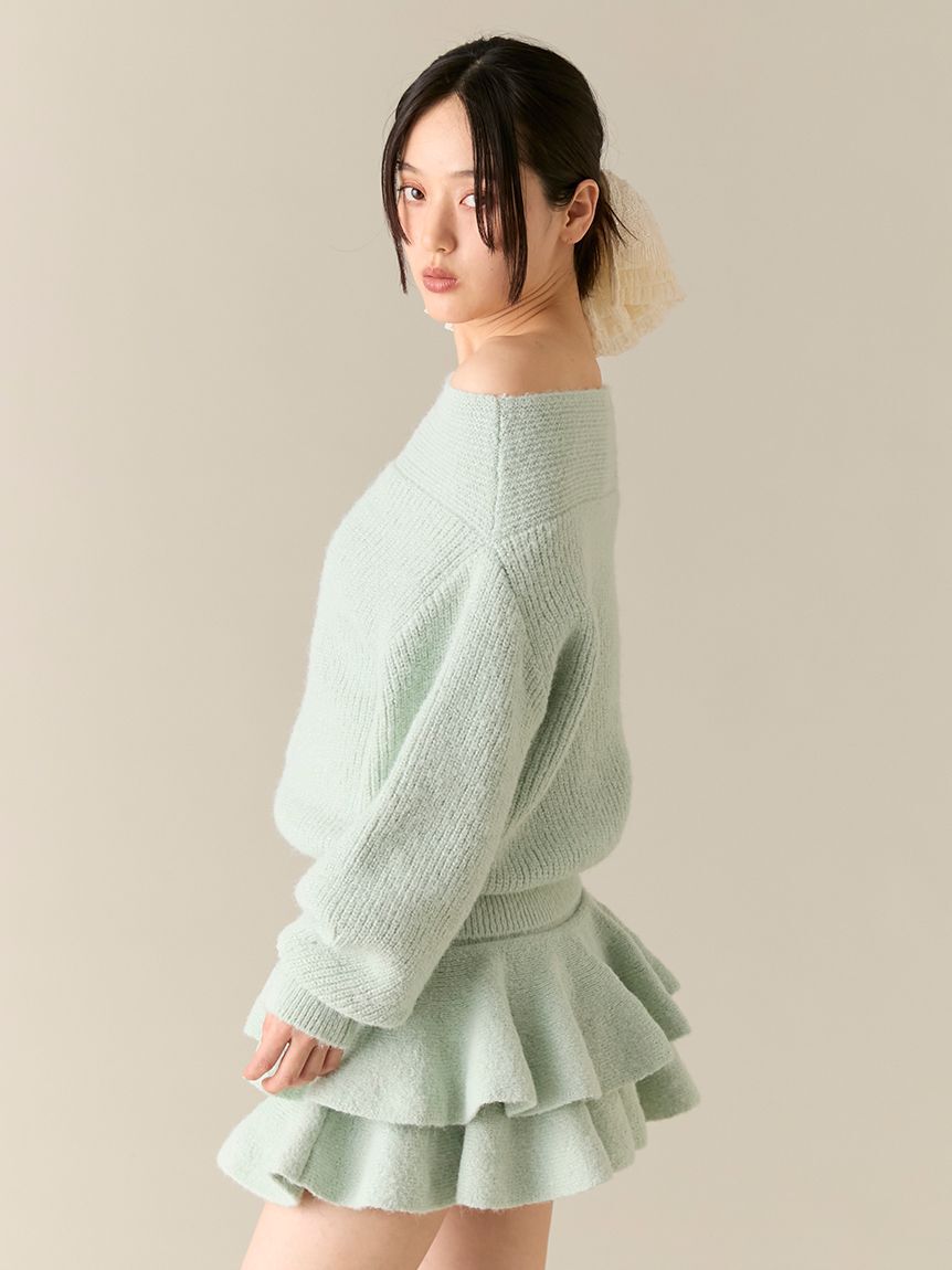 LILY BROWN「オフショルニットセットアップ」|ワンピース|