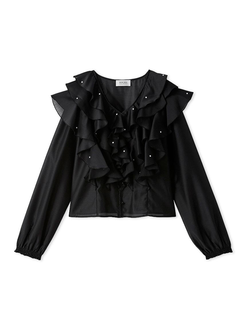 CELFORD「【HANAE MORI&times;CELFORDコラボ】 パール付きフリルブラウス」|シャツ・ブラウス|