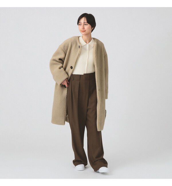 Ray BEAMS 「【WEB限定】GYMPHLEX / ボア ノーカラー コート」|ダッフルコート|