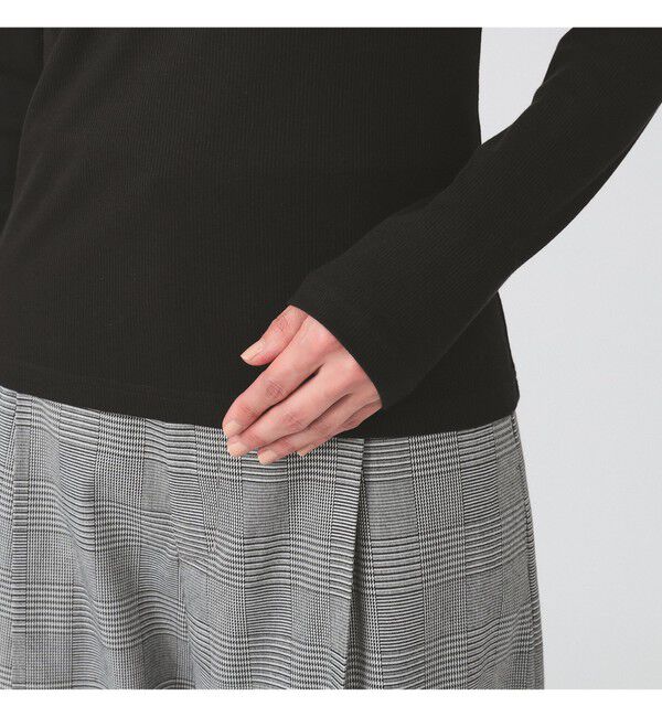 Ray BEAMS 「リブ ギャザー オフショルダー Tシャツ」|Tシャツ・カットソー|