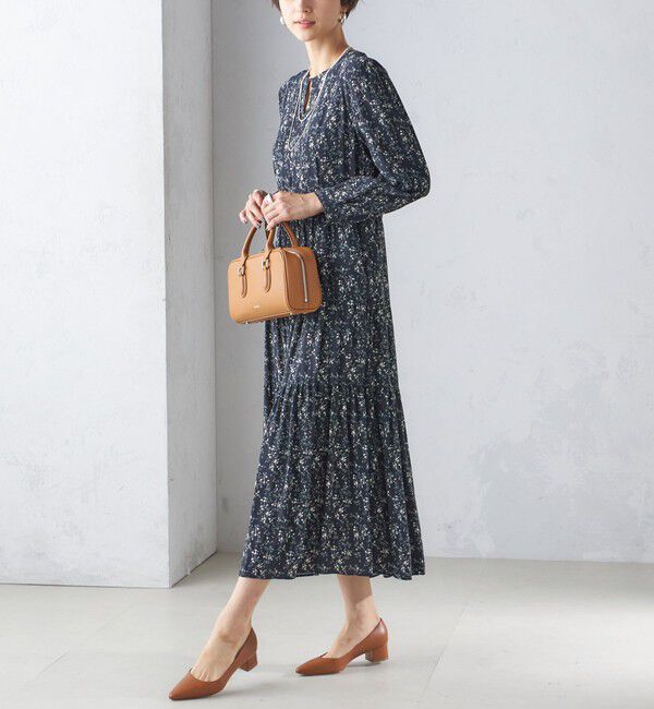 SHIPS for women「ボタニカル・ドット プリント ワンピース」|ワンピース|ブラック