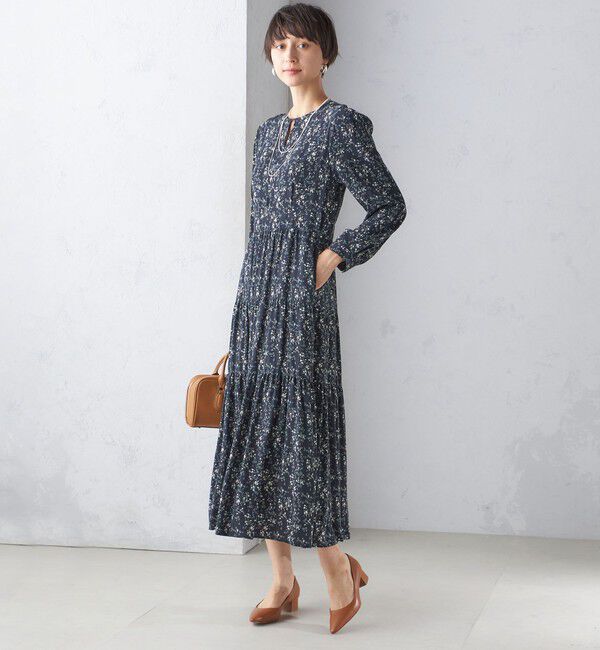 SHIPS for women「ボタニカル・ドット プリント ワンピース」|ワンピース|