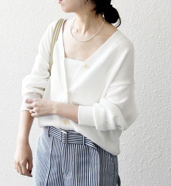 SHIPS any「SHIPS any:〈手洗い可能〉バルキー シアー Vネック ニット カーディガン」|カーディガン|