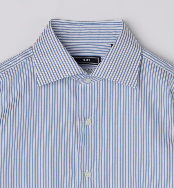SHIPS「SHIPS:〈FUNCTION〉イージーアイロン  ロンドンストライプ ワイドカラー シャツ」|シャツ・ブラウス|