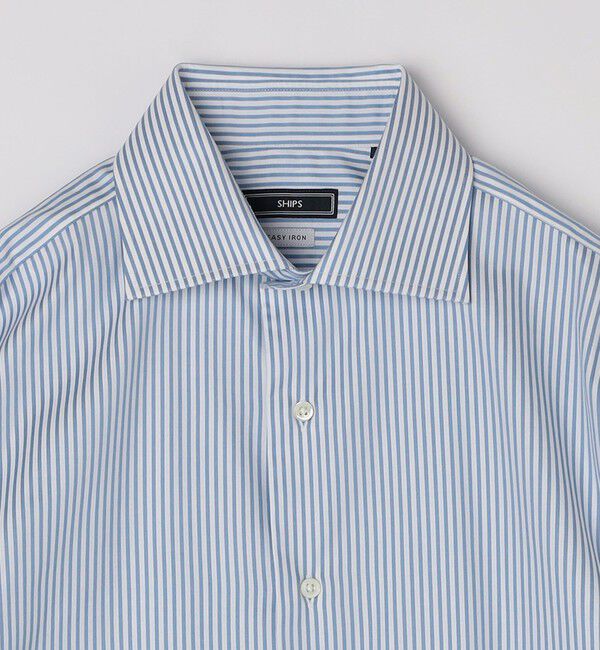 SHIPS「SHIPS:〈FUNCTION〉イージーアイロン  ロンドンストライプ ワイドカラー シャツ」|シャツ・ブラウス|