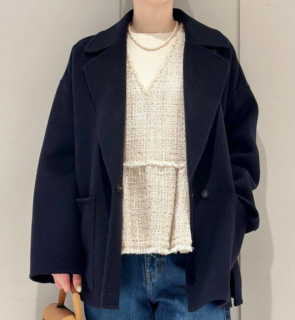 Ballsey「プレミアムウールリバー オープンカラーショートコート」|その他|69 ネイビー