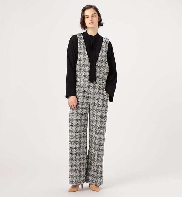 DES PRES「ハウンドトゥースブークレーツイード サロペット」|オールインワン|