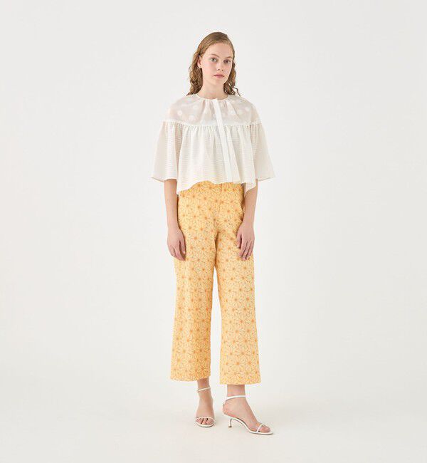 TOMORROWLAND collection「サンフラワーエンブロイダリー ワイドストレートパンツ」|その他|