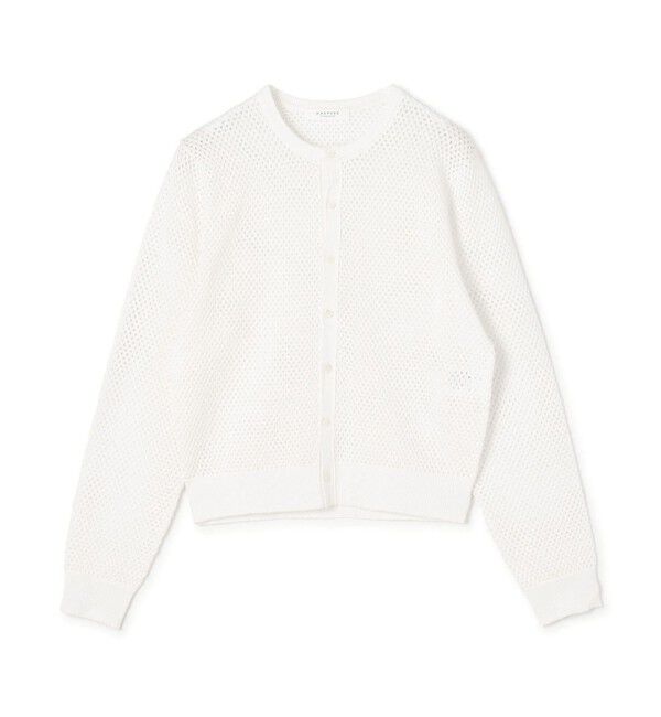 MACPHEE「リネンメッシュ クルーネックカーディガン」|カーディガン|11 ホワイト