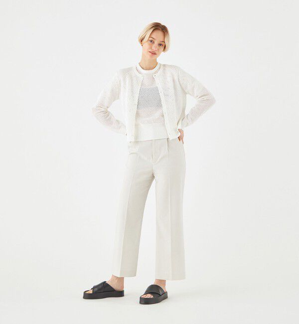 MACPHEE「リネンメッシュ クルーネックカーディガン」|カーディガン|