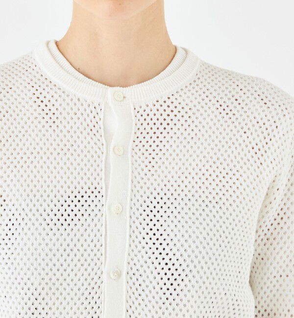 MACPHEE「リネンメッシュ クルーネックカーディガン」|カーディガン|