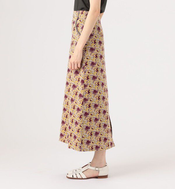 MACPHEE「ボタニカルジャカード セミフレアマキシスカート」|フレア|